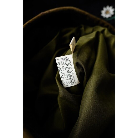 Copacabana Suede leather black quited jacket embroidered floral patchwork L 42 - Picture 5 of 7